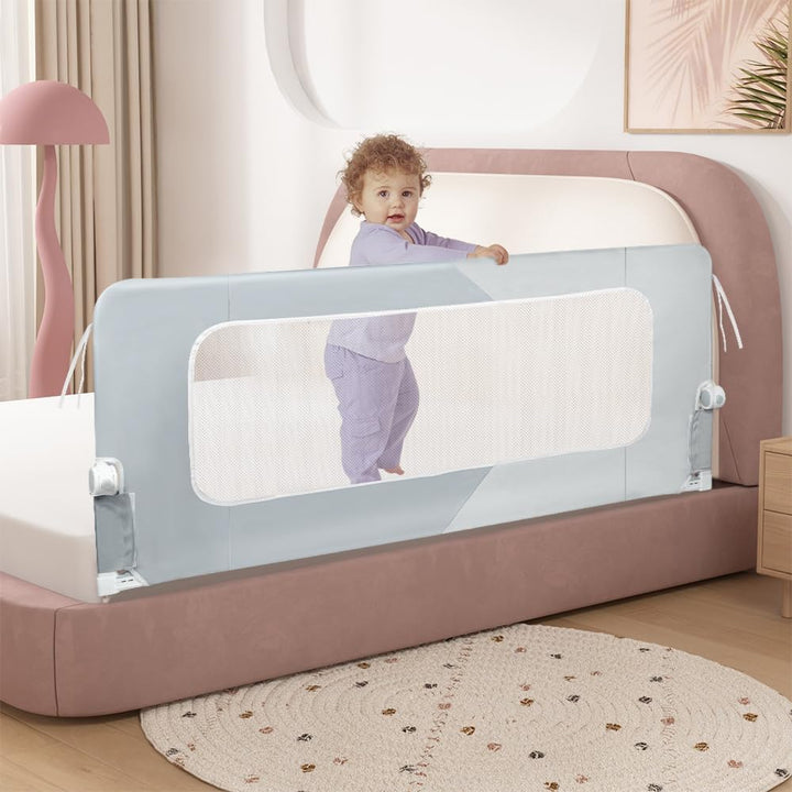 Bettgitter Rausfallschutz für Kinderbett &amp; Babybett, Höhenverstellbar und Klappbar, Ohne Bohren Mont