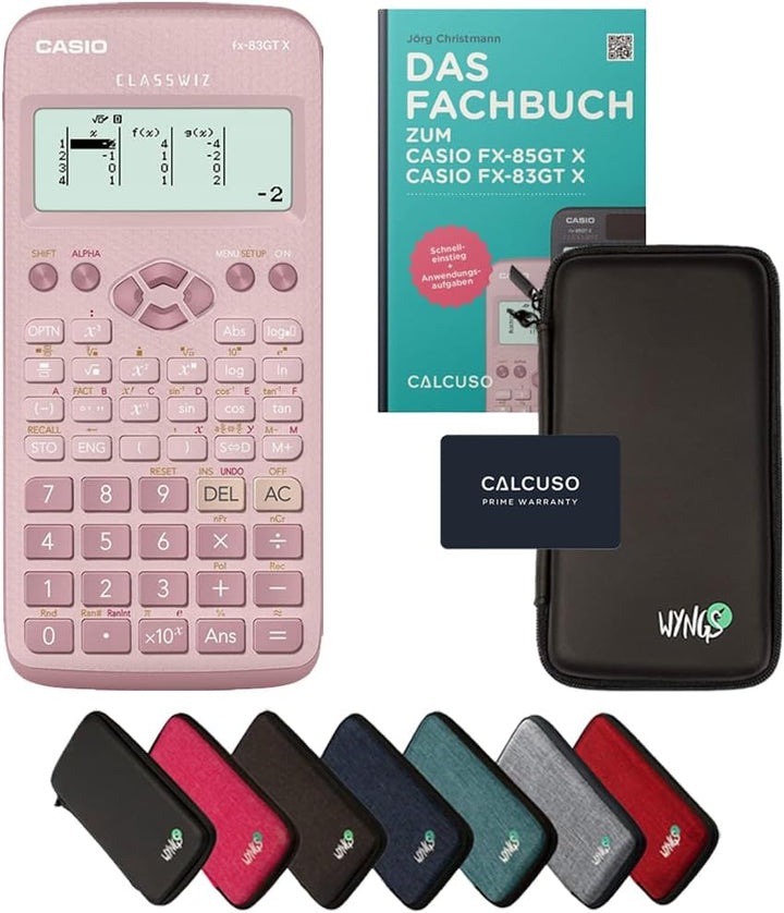 CALCUSO Standardpaket: Casio FX-83GT X technisch-wissenschaftlicher Taschenrechner + WYNGS Schutztas