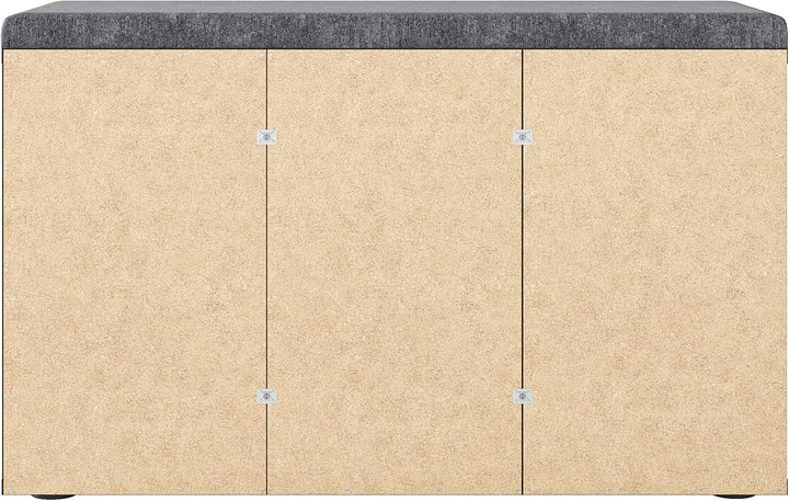 KOMTO Schuhbank mit Sitzfläche - Schuhregal Schwarz 80 x 50 x 30 cm Schuhschrank mit Sitzbank Flur B