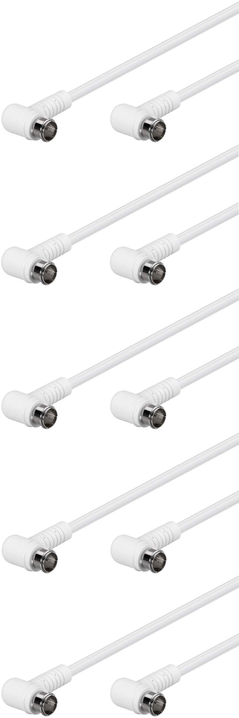 5er Set WireThinX SAT Anschluss Kabel (100% geschirmt) Quick F-Stecker/Quick F-Stecker (2X 90° gewin