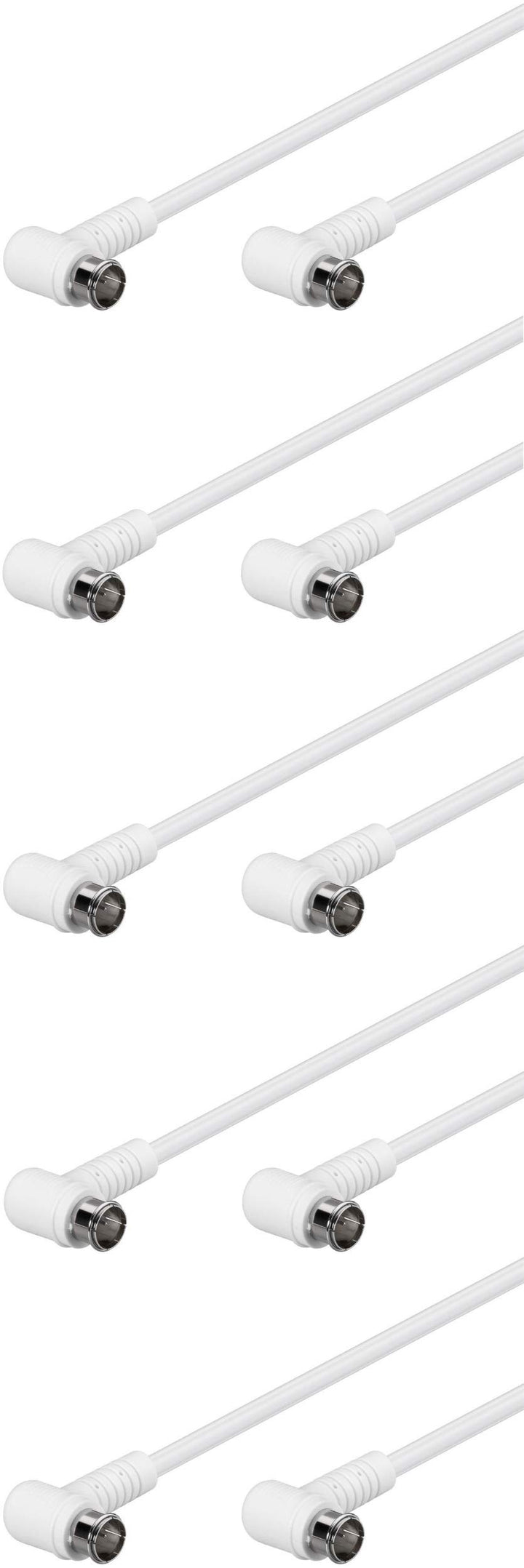 5er Set WireThinX SAT Anschluss Kabel (100% geschirmt) Quick F-Stecker/Quick F-Stecker (2X 90° gewin