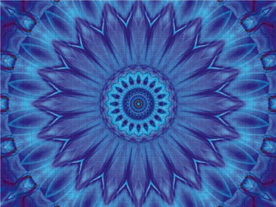 CALVENDO Puzzle Mandala Blaue Wasserblume 1000 Teile Lege-Grösse 64 x 48 cm Foto-Puzzle Bild von Chr