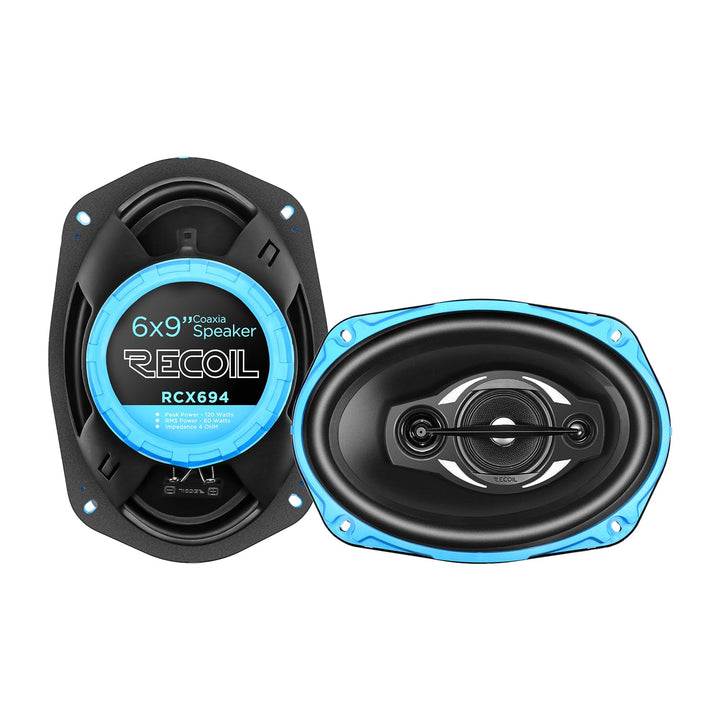 RECOIL RCX694 Echo Series 4-Wege-Koaxiallautsprechersystem 15 x 23 cm (6 x 9 Zoll) fürs Auto mit Git