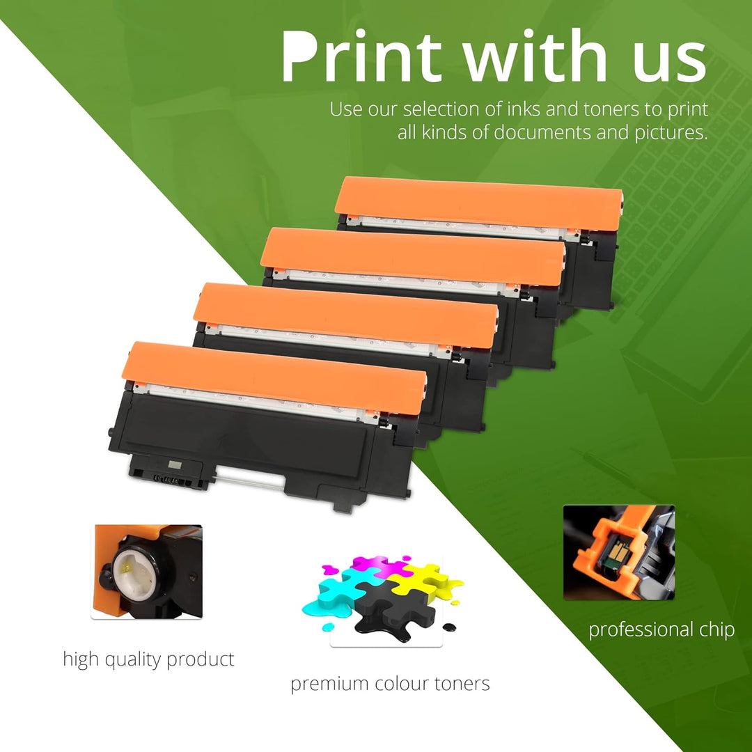 Printing Pleasure Toner kompatibel für Samsung Xpress SL-C430W SL-C480W/FW/FN | CLT-K404S CLT-C404S