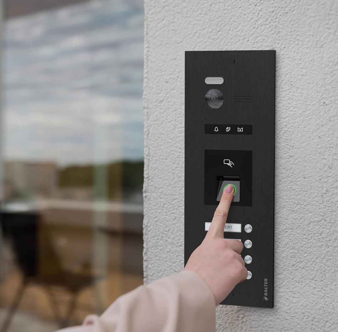 Balter EVO-HD Video Türsprechanlage mit Fingerprint, Video Türklingel, Smartphone App,1 Familienhaus