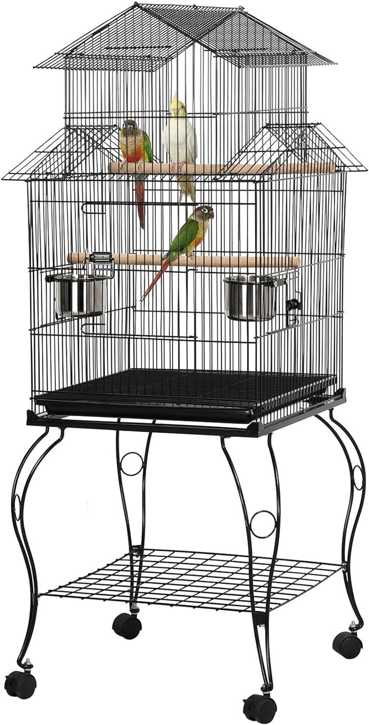 Yaheetech Vogelkäfig, Käfig, Vogelvoliere, Voliere mit Ständer für Grosssittiche und Papageien ca. 5