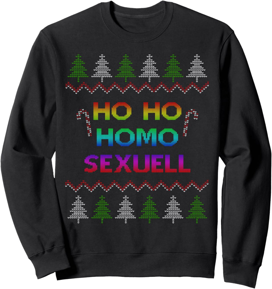 Ho Ho Ho Homo Homosexuell LGBT Gay Ugly Weihnachtspulli Sweatshirt