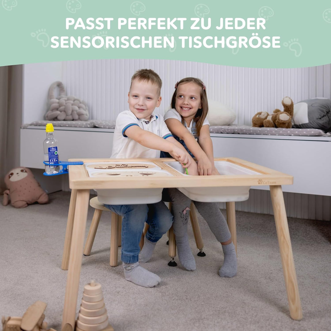 Cateam Tritthocker aus Holz für Kinder und Kleinkinder – 2er-Set – Schwarz – Kinderhocker mit auszie