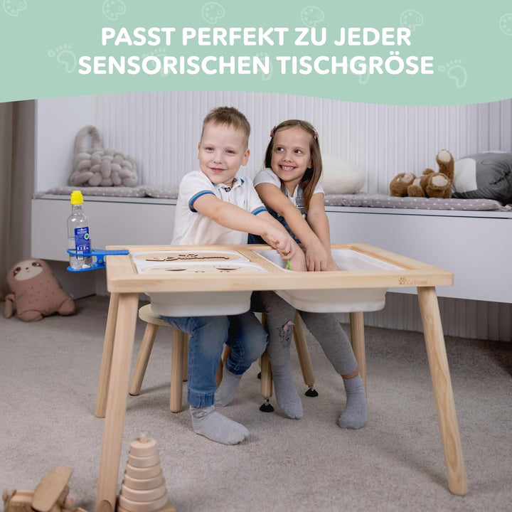 Cateam Tritthocker aus Holz für Kinder und Kleinkinder – 2er-Set – Schwarz – Kinderhocker mit auszie