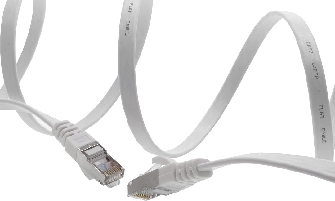 1aTTack.de 7,5m - 7-Farben - 7 Stück Cat7 Flachkabel Netzwerkkabel Cat 7 Rohkabel Gigabit Lan (10Gbi