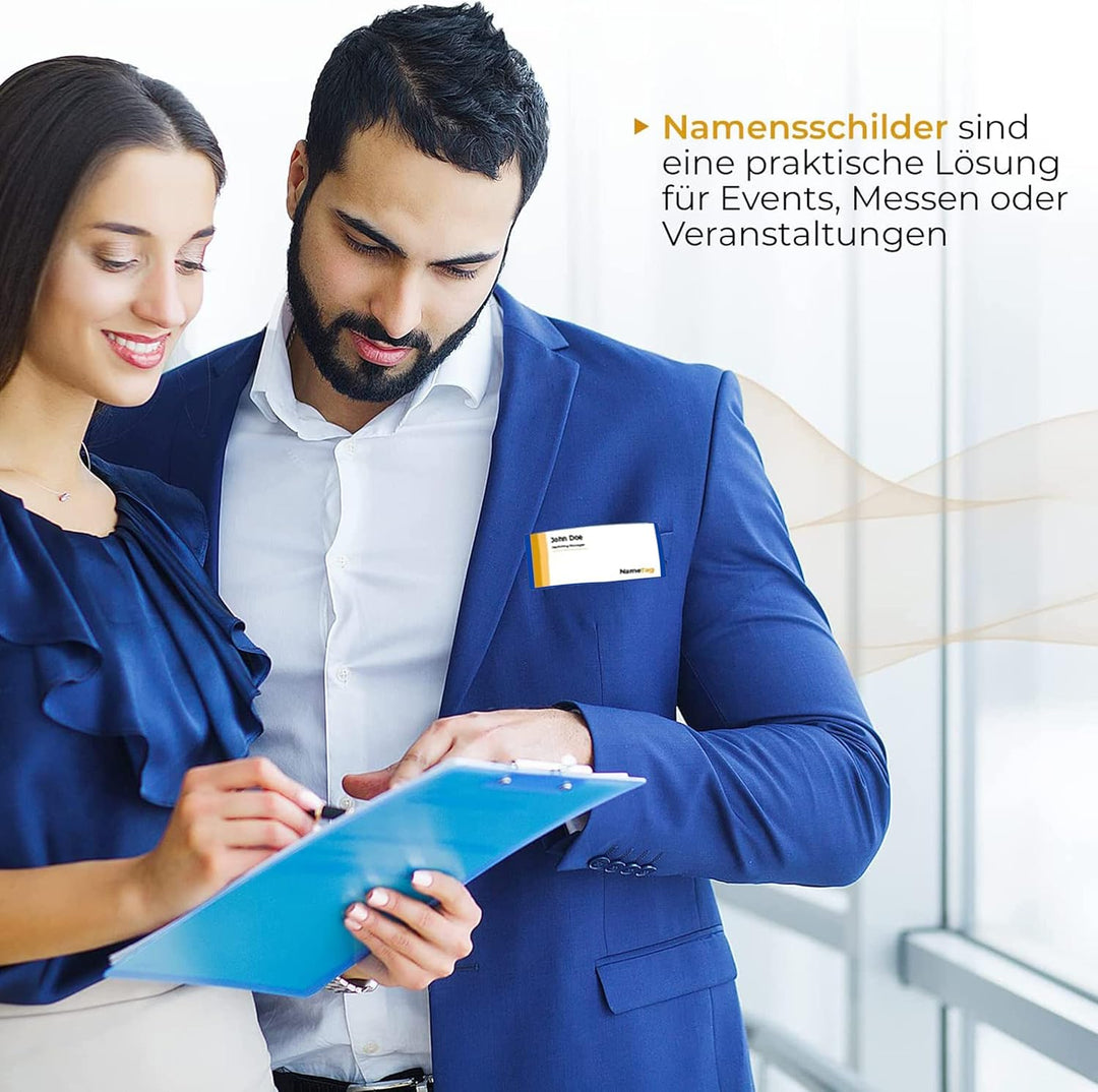 Ironix Namensschilder mit Doppelmagnet, Namensetiketten für Kleidung 75x32mm, Namensschilder Magnet