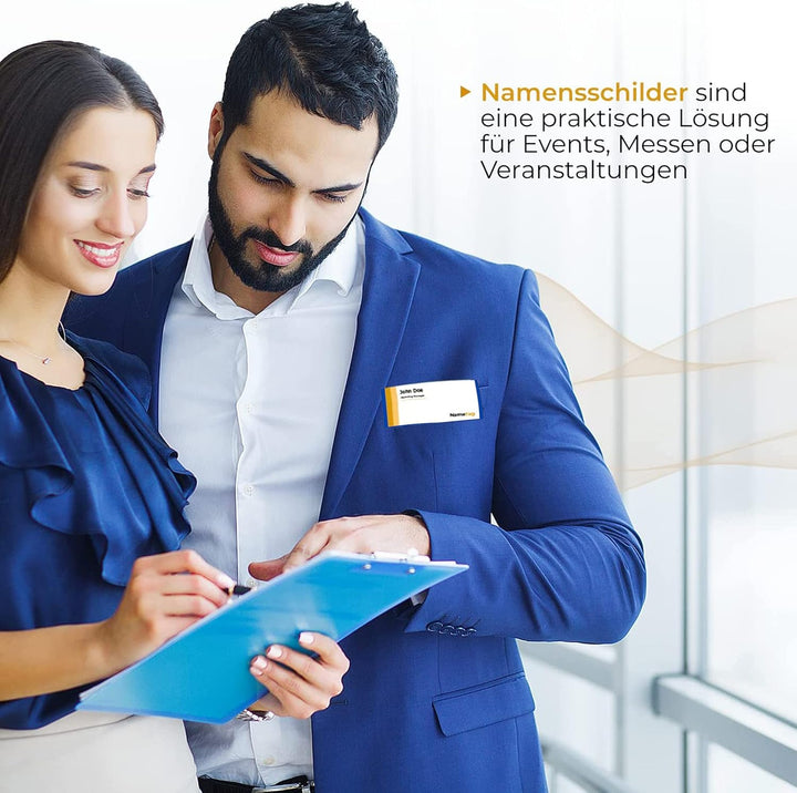 Ironix Namensschilder mit Doppelmagnet, Namensetiketten für Kleidung 75x32mm, Namensschilder Magnet