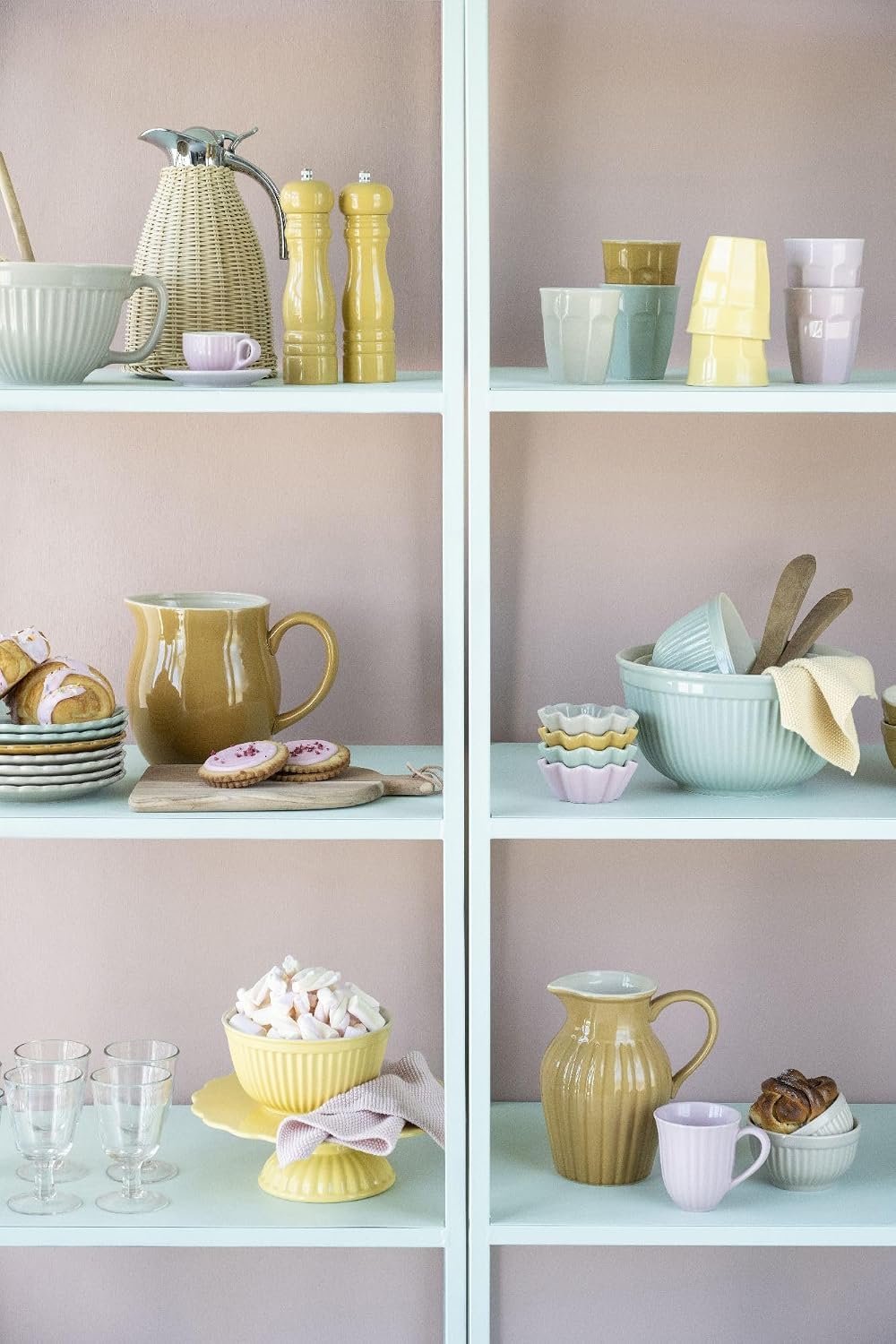 IB Laursen - Set mit 3 Schalen – Mynte Green Tea – Grün – Steingut