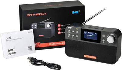 Z3 Dab+ Digitales Radio mit Bluetooth, tragbar digital Radio dab wiederaufladbar kompatibel mit Uhr,
