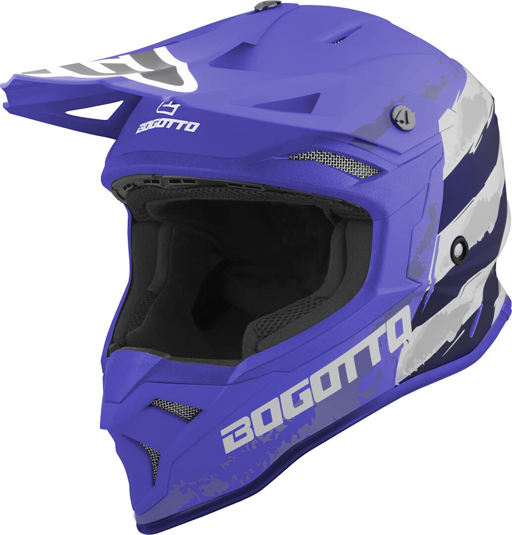 Bogotto V337 Wild-Ride Crosshelm XL Blau/Schwarz/Weiss, XL Blau/Schwarz/Weiss