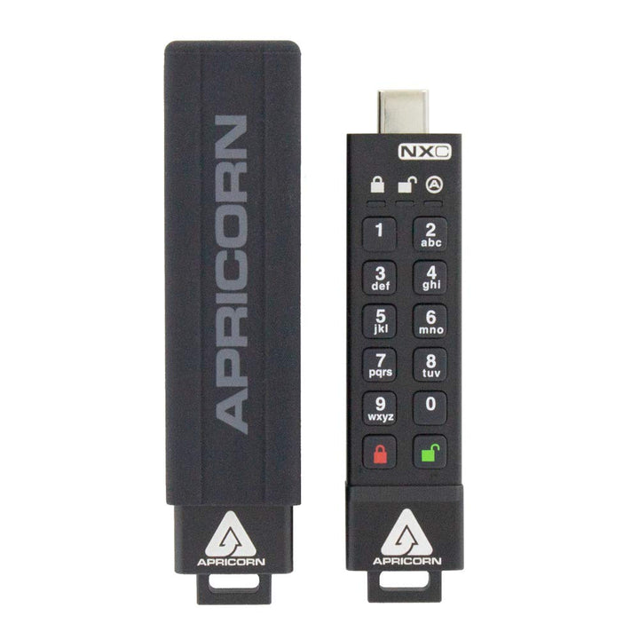 Gigabyte Flash S-USB-C 64GB Apricorn SecureKey 3NXC, Schwarz