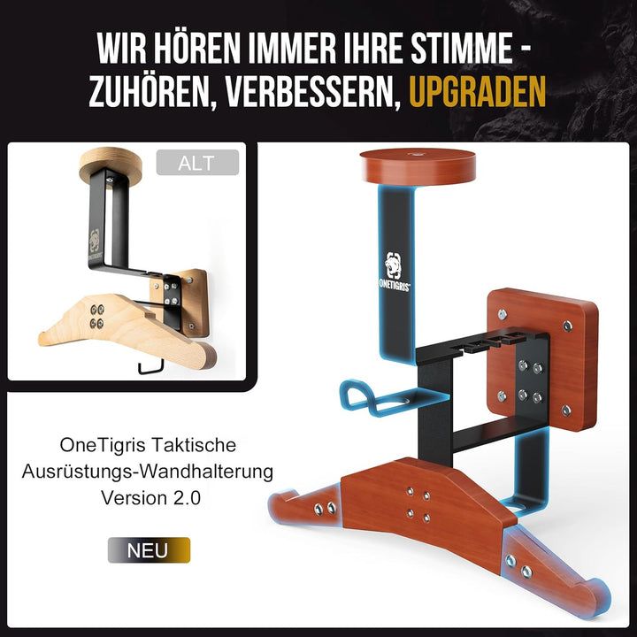 OneTigris Motorrad Garderobe Wand Ver. 2.0 – Helmhalterung & Westenhalter für Helm, Lederkombi & Mot