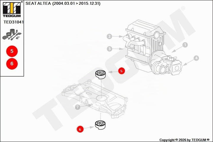 TEDGUM TED31041 ABZIEHER FÜR MOTORHILFSRAHMENBUCHSEN