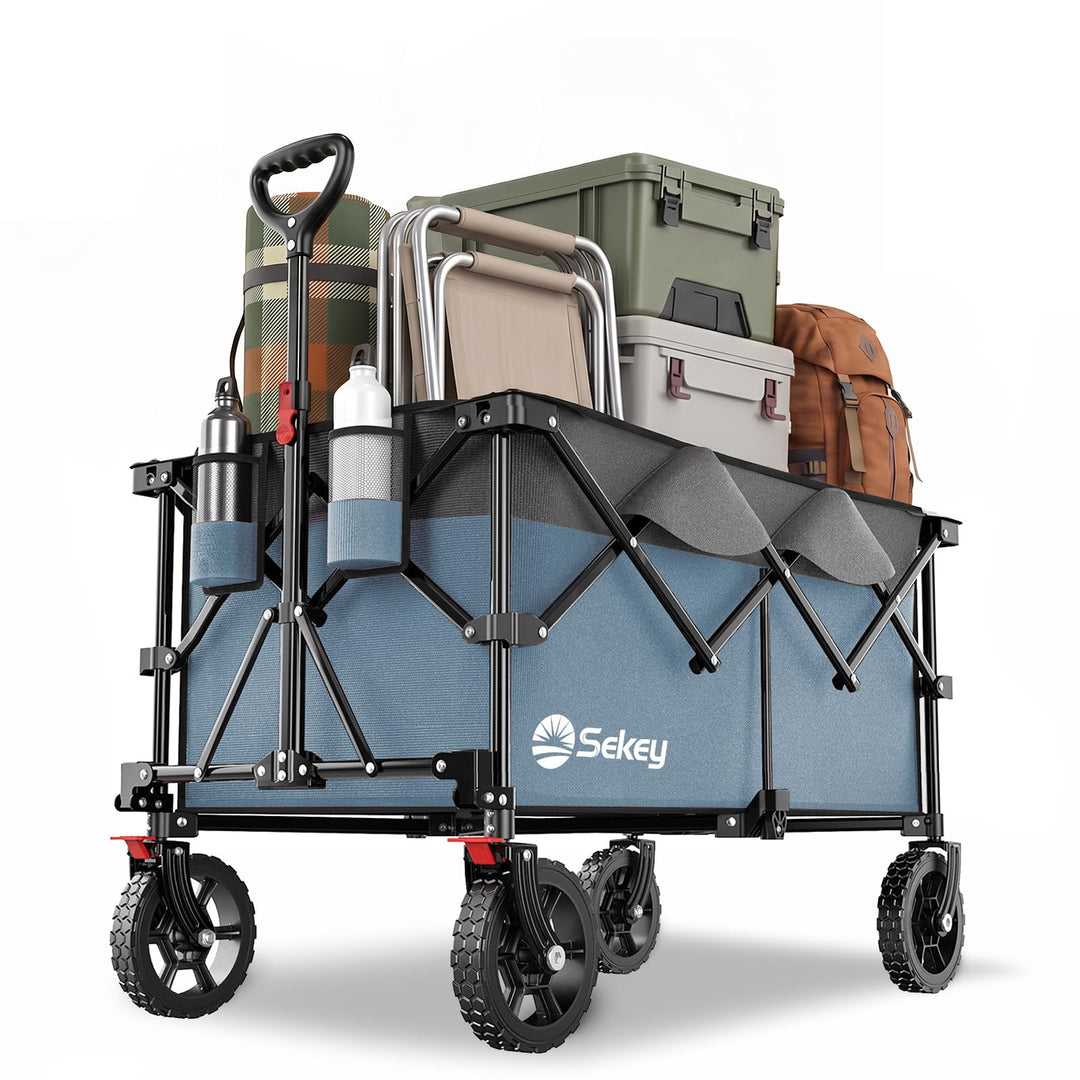 Sekey XXL Plus Bollerwagen Faltbar 200L 200KG Tragkraft, Faltbarer Bollerwagen Geländetauglich mit B