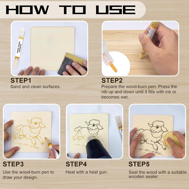 Kintsukuroi Holzmarker, 2 Stück Verbrennungsstift für Holzverbrennung, doppelseitiger Kunst-Holzbren