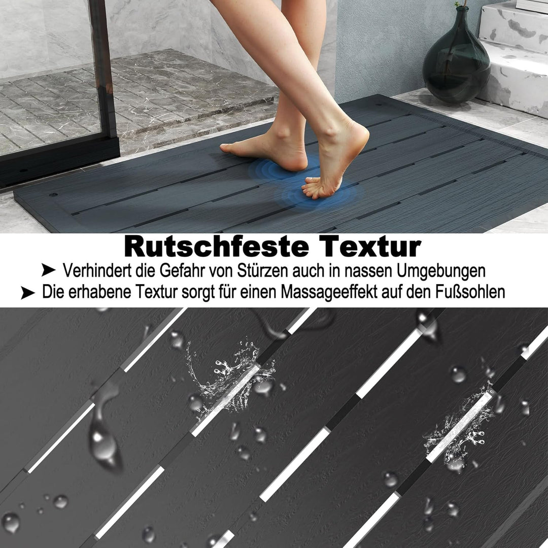 UISEBRT Bodenelement für Solardusche, Anti Rutsch, 105 x 63 x 5,5 cm, Outdoor Bodenplatte aus WPC fü