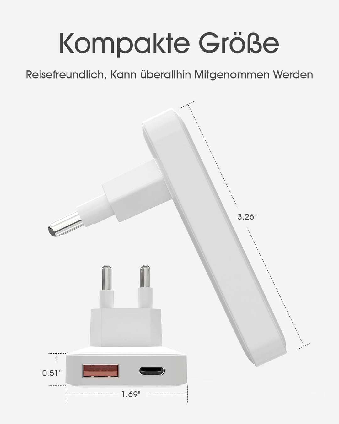 Zinooy USB C Ladegerät 35W, Flat USB Wall Charger, Ultra Slim Power Adapter für iPhone 11/12/13 iPho