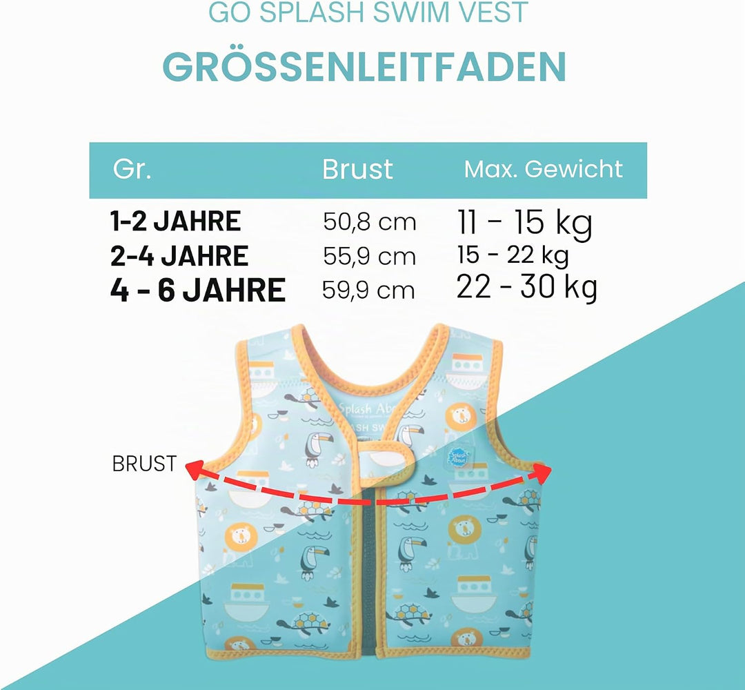 Splash About Go Splash Schwimmweste Blue Ark 1-2 Jahre, Blue Ark 1-2 Jahre