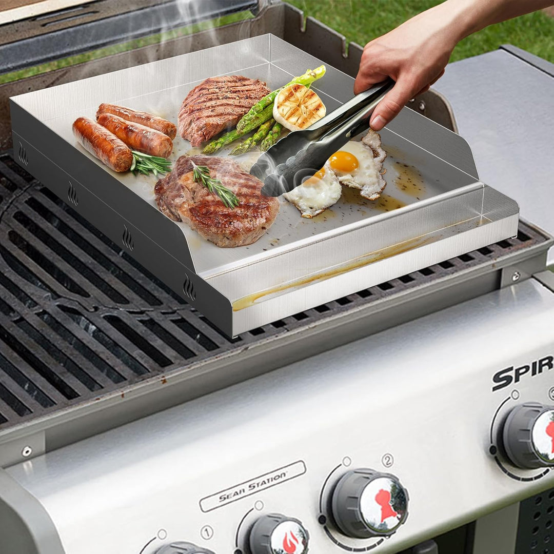 onlyfire Universelle Grillplatte aus Edelstahl, geeignet für die meisten Gas- und Kohlegrills, 31,8