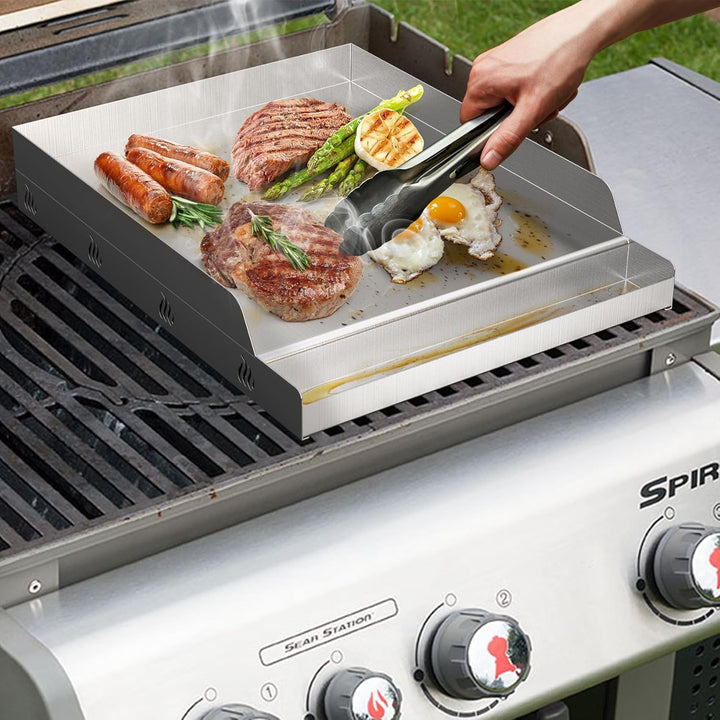 onlyfire Universelle Grillplatte aus Edelstahl, geeignet für die meisten Gas- und Kohlegrills, 31,8