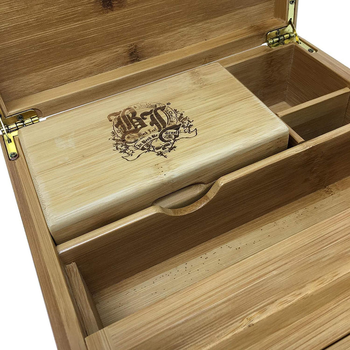 Black Leaf Aufbewahrungsbox, Bambus, braun, M