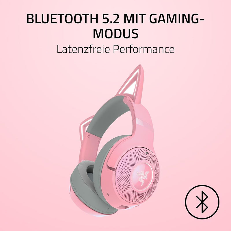 Razer Kraken Kitty V2 BT - Wireless Bluetooth RGB Headset with Kitty Ears (Kitty Ears and Earcups, B