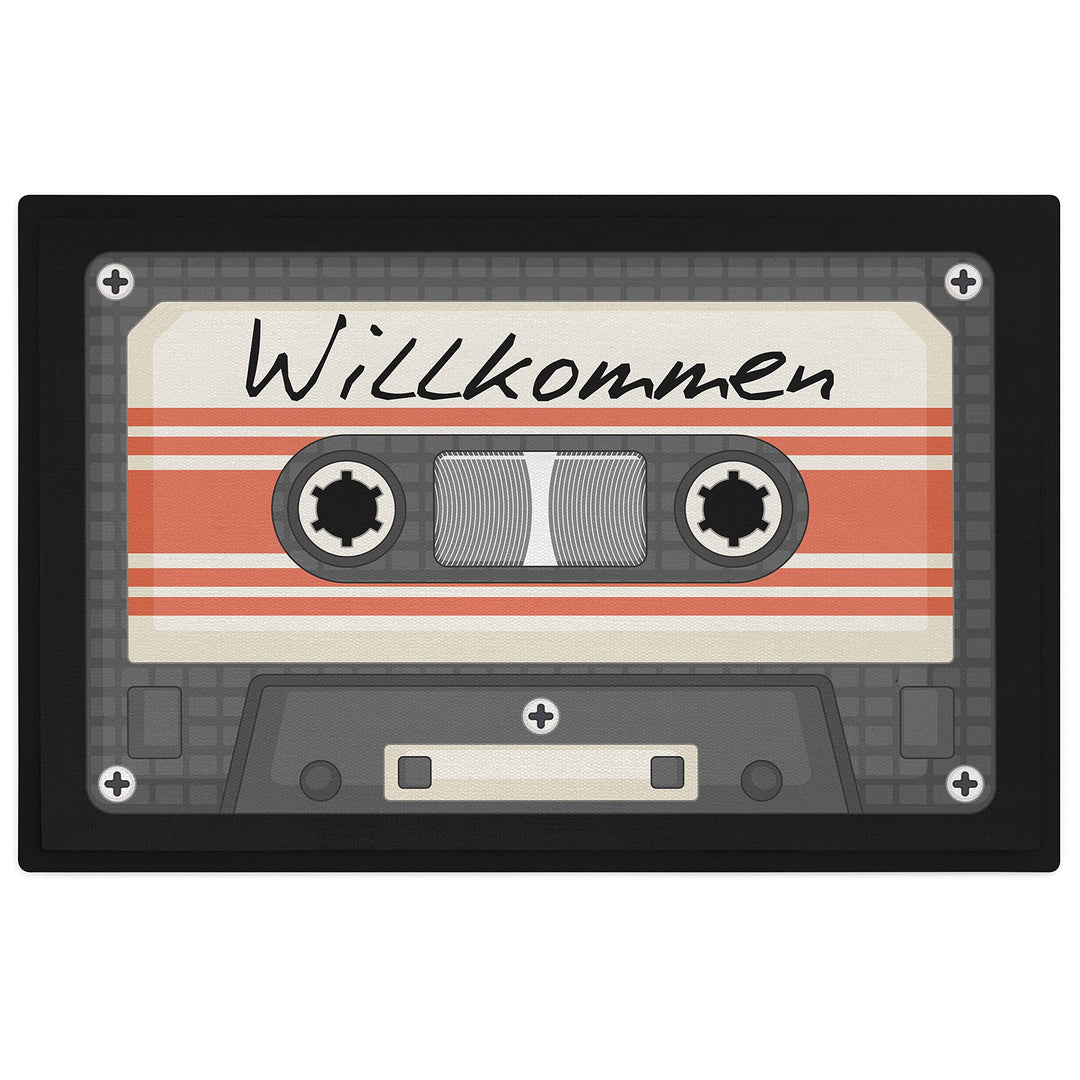 Trendation - Willkommen Fussmatte Grafik Schmutzfangmatte Geschenk Aussen Innenbereich 60x40 cm Wasc