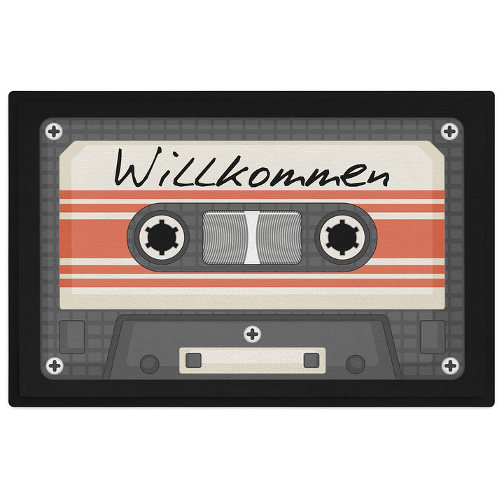 Trendation - Willkommen Fussmatte Grafik Schmutzfangmatte Geschenk Aussen Innenbereich 60x40 cm Wasc