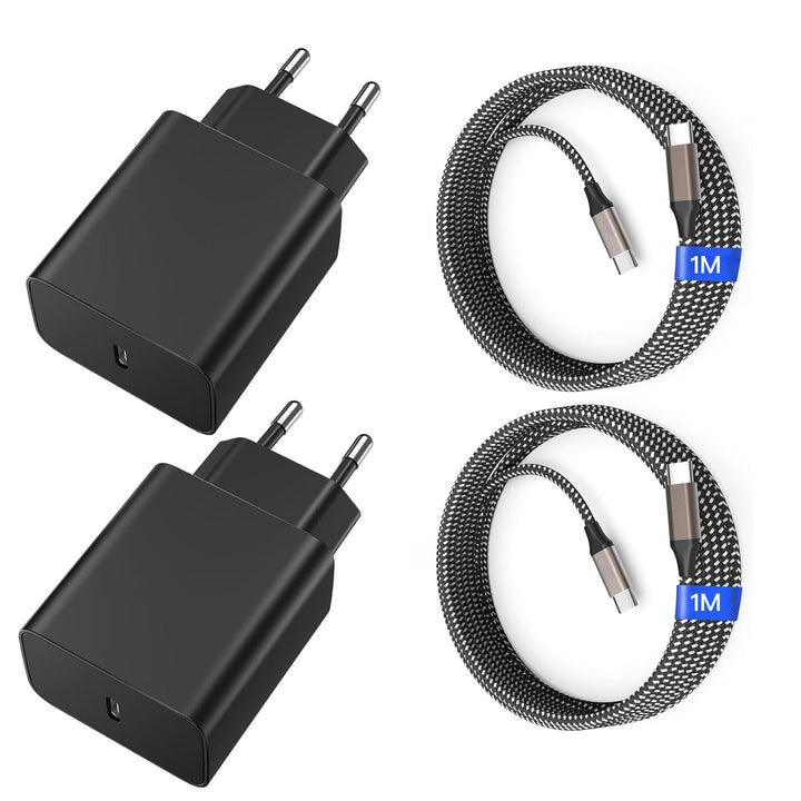 45W USB C Ladegerät, USB C Ladekabel, 2er Pack Schnellladegerät mit 2M ladekabel, Super Fast Charger
