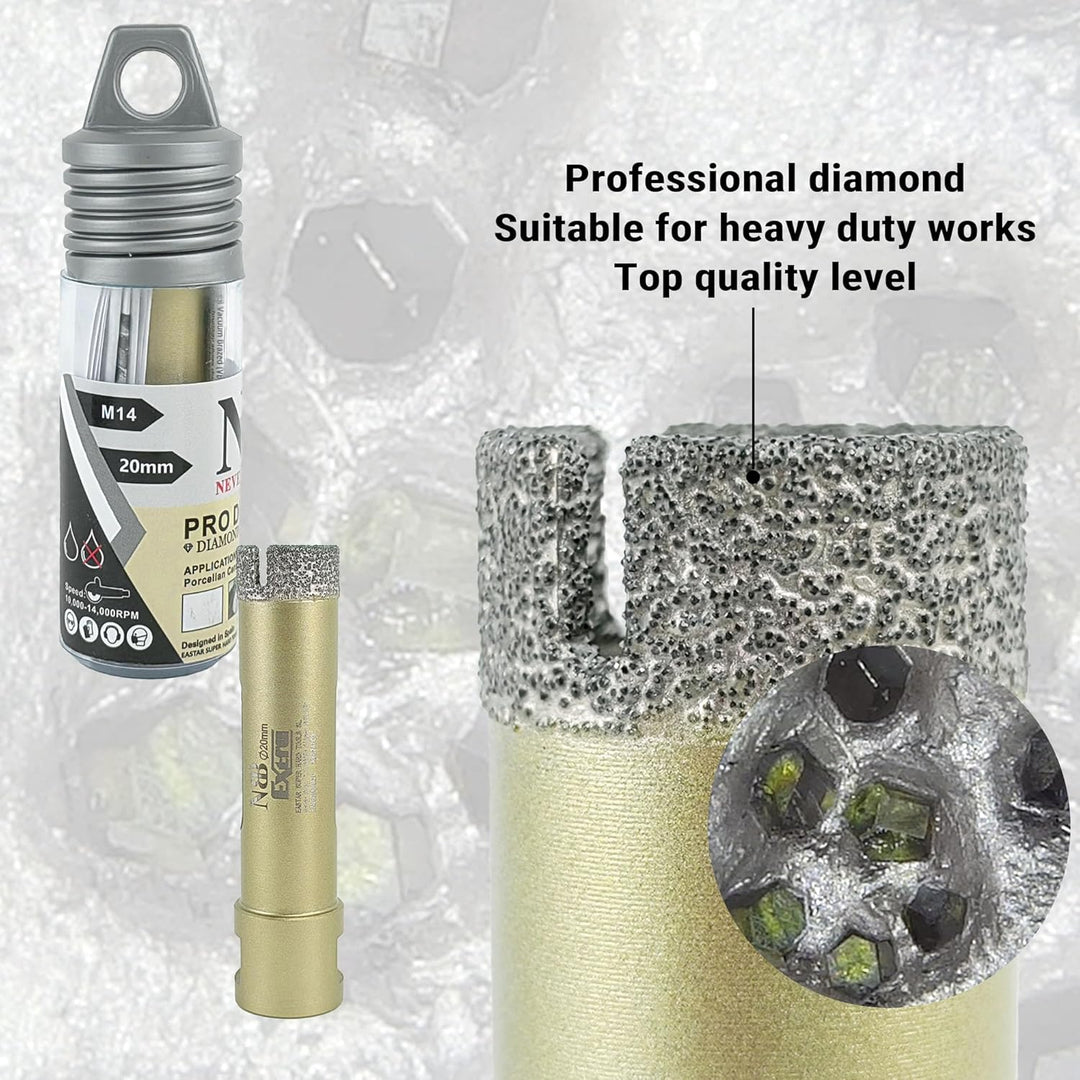 NBB vakuumgelötete Diamant lochsäge mit M14 Diamantbohrer Diamantkrone zum Trocken- oder Nass bohren