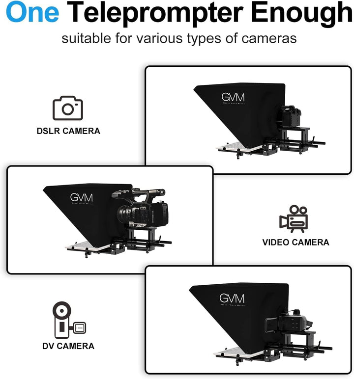 GVM Teleprompter für Tablet DSLR Kamera Smartphone, Tragbares 18'' Teleprompter Kit mit Fernbedienun