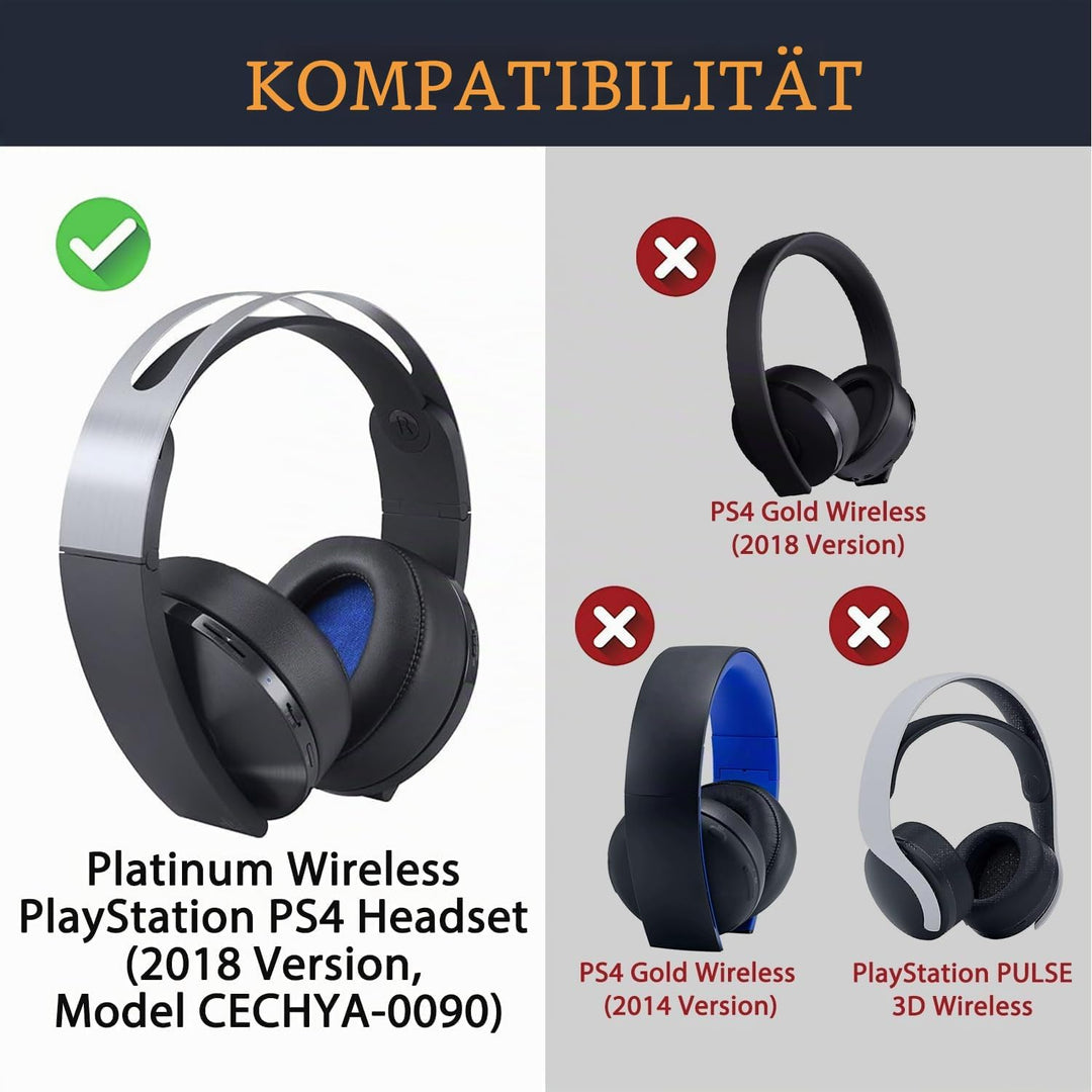 SOULWIT Professionelle Ersatzpolster Ersatz Ohrpolster Polster für Sony Platinum Wireless PS4 Kopfhö