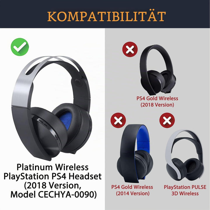 SOULWIT Professionelle Ersatzpolster Ersatz Ohrpolster Polster für Sony Platinum Wireless PS4 Kopfhö