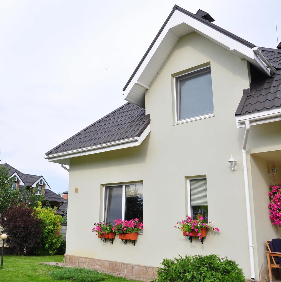 derendo Fassadenfarbe grau 2,5l mit EXTRA hohem Wetterschutz, matte silikonharzverstärkte Fassaden F