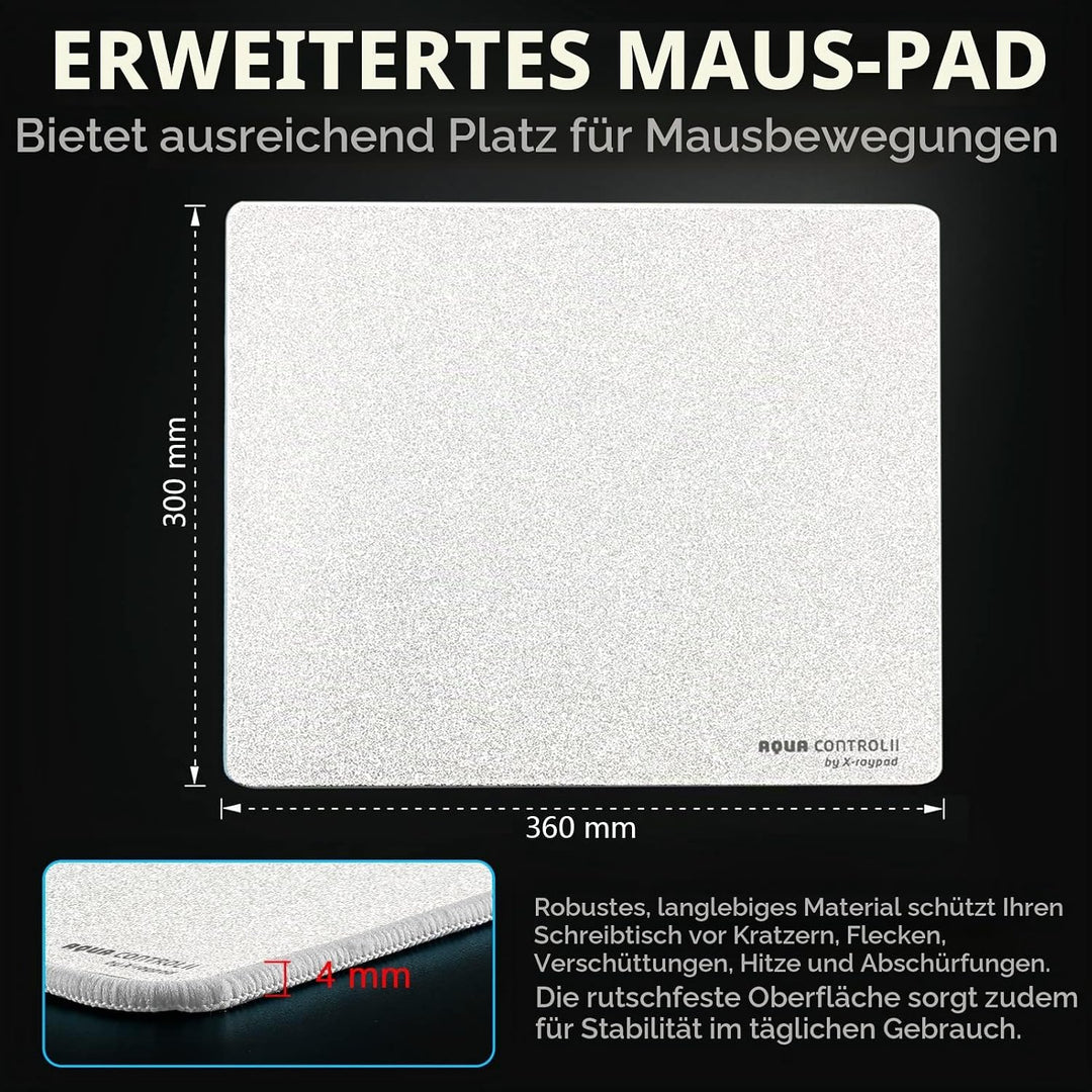 X-Raypad Aqua Control 2 AC2 Solid Gaming-Mauspad, Ultra-Hochpräzisions-Mauspad mit Perfekter Geschwi