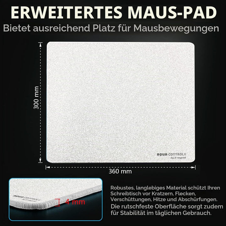 X-Raypad Aqua Control 2 AC2 Solid Gaming-Mauspad, Ultra-Hochpräzisions-Mauspad mit Perfekter Geschwi
