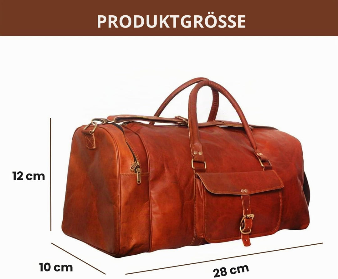 ALASKA EXPORTS Harvey Echtes Leder Holdall Duffel Gym Weekender Gepäck Reise Schulter Vintage Tasche