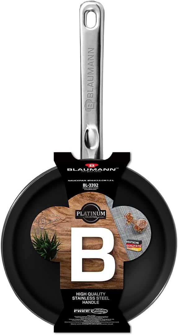 Berlinger Haus Sossentopf 16cm/Aluminium mit Edelstahlgriff/Induktionsbasiert/schwarz/Platinum Colle