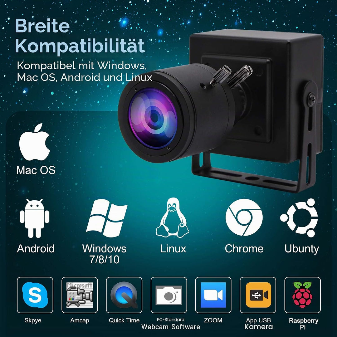 ELP 1080P Optical Zoom Webcam 2,8-12mm Vario Objektiv USB Kamera Full fps Full HD 1080p Webkamera mi