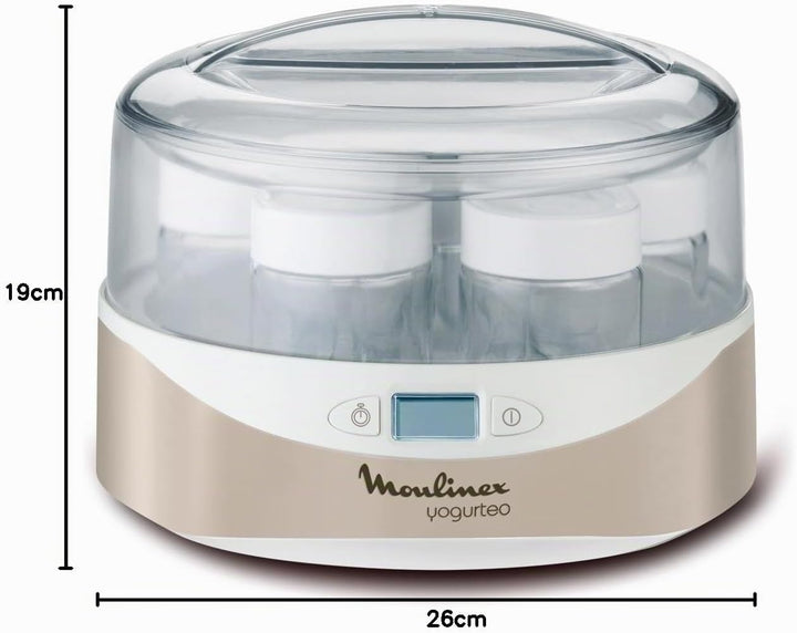Moulinex YG231E32 Joghurtbereiter Yogurteo – programmierbar – inkl. 7 Joghurtgläser – LCD-Display –