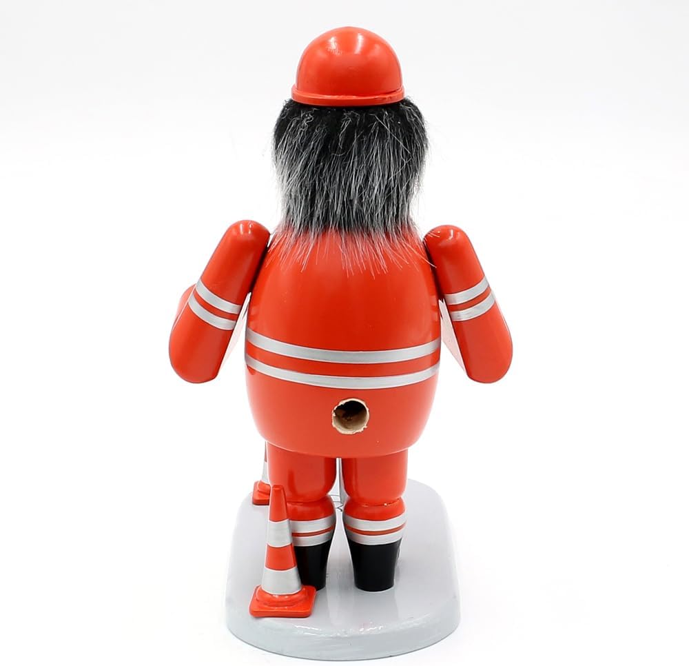 Dekohelden24 Holz Räuchermann, Räucherfigur, Rauchfigur, Räuchermännchen als Strassenbauer/Bauarbeit