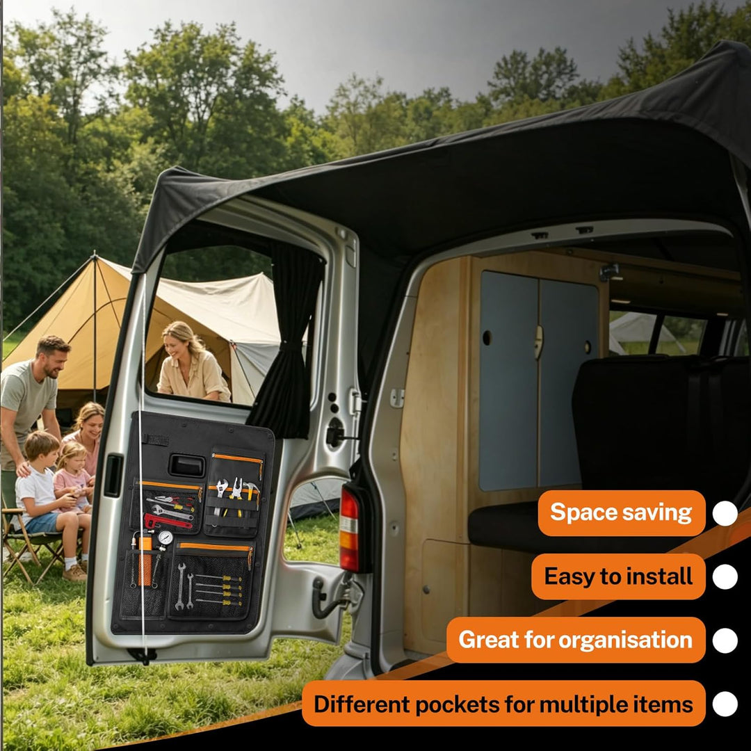 Scheunentür Lagerorganisator kompatibel mit VW T5 T6, 1 Paar Stauraumsparer Scheunentür Organizer Va