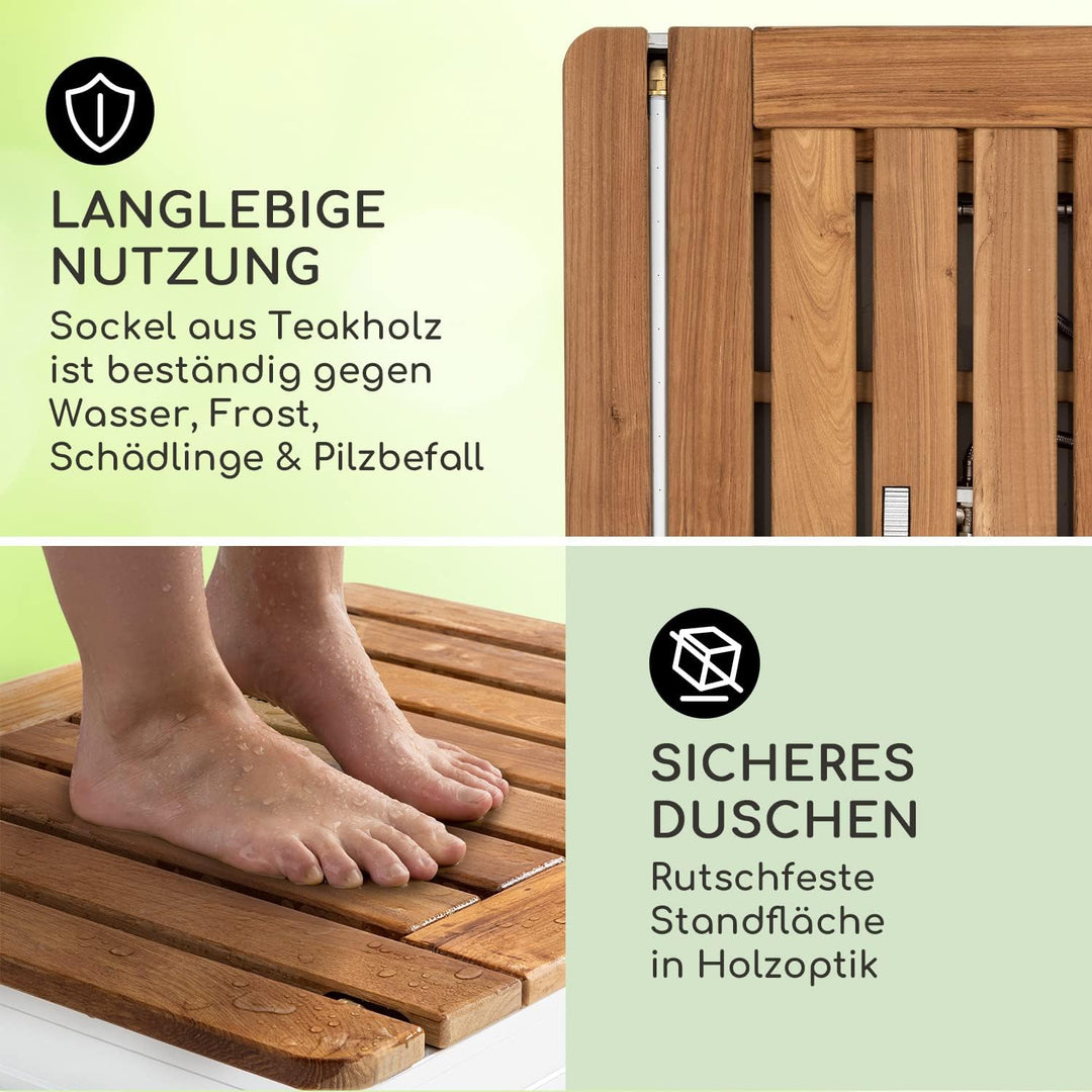 blumfeldt Cool Breeze - Gartendusche, Campingdusche, WPC, Aluminium, Holzoptik, Tragegriff, Gartendu