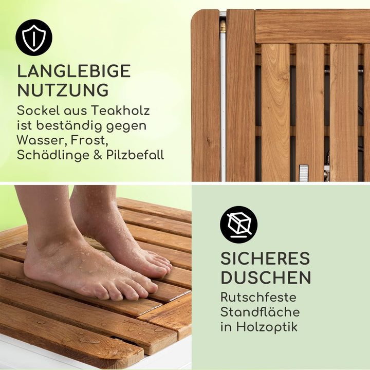 blumfeldt Cool Breeze - Gartendusche, Campingdusche, WPC, Aluminium, Holzoptik, Tragegriff, Gartendu