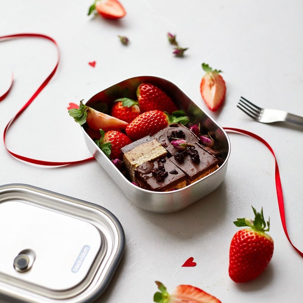 black+blum Lunchbox Edelstahl 600ml | Ozean | 3-in-1 | Vakuumverschluss- 100% auslaufsicher | inkl.